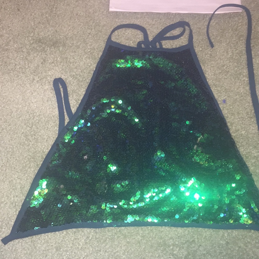 Sequined crop top